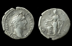Antoninus Pius, Denarius, Salus reverse